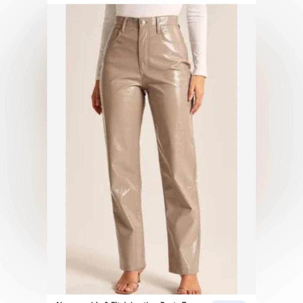 Abercrombie & fitch the 90s straight curv love faux leather beige 31 new